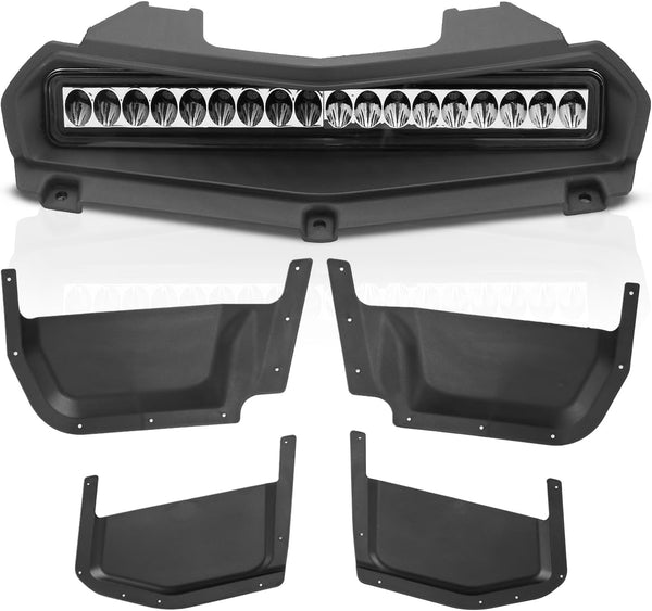 LED Hood Scoop Light, Front & Rear Door Pockets Storage for Yamaha Wolverine RMAX 2 1000 / RMAX 4 1000 2021-2024 2025