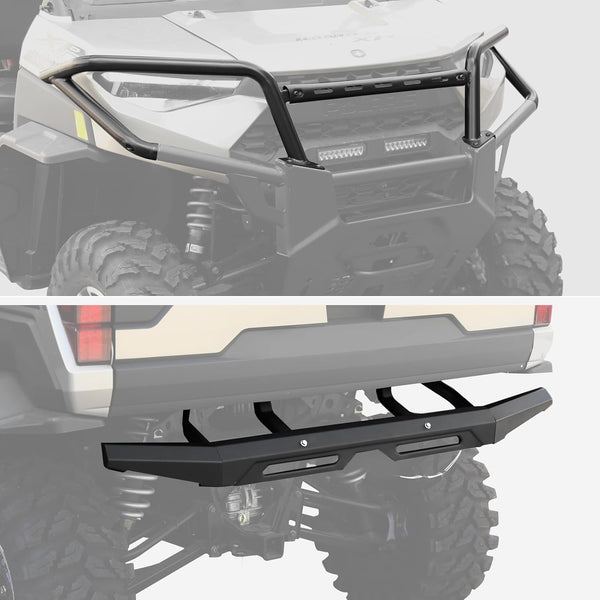 Front & Rear Bumper Guard Set for 2018-2025 Polaris Ranger 1000 / XP 1000 / Crew XP 1000, Replace OEM # 2882531, 2882529