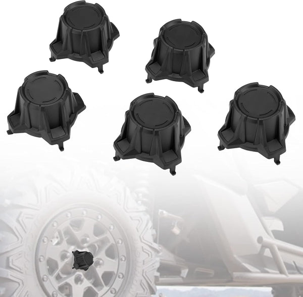 Wheel Center Hub Caps for Can-Am Maverick X3 Turbo R RR 2017-2024 Accessories,Replace OEM # 705401841, Black, 5PCS