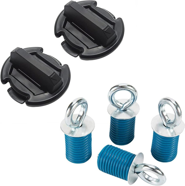 2PCS Floor Drain Plug & 4PCS Tie Down Anchors for Polaris RZR XP 1000/900 / Turbo 2014-2021, Replace OEM # 8414694, 5414694