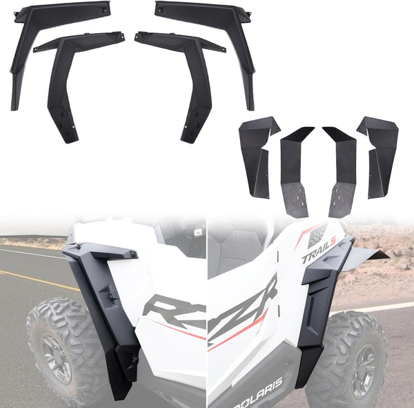 Front Rear Fender Flares & Mud Flaps Kit for Polaris RZR 900 /Trail S 1000, Replace #2879434