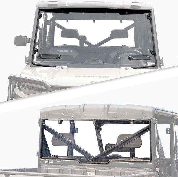 Rear & Front Full Windshield for 2017-2025 Polaris Ranger XP 1000/ Crew XP 1000 / Ranger 1000 / XP 900