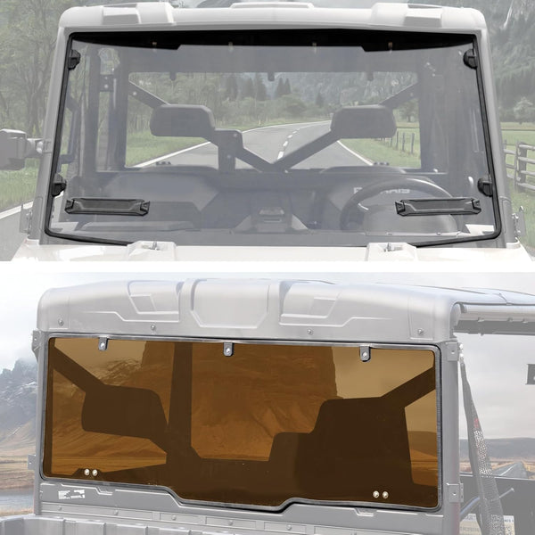 Rear & Front Full Windshield for 2017-2025 Polaris Ranger XP 1000/ Crew XP 1000/Ranger 1000/ XP 900