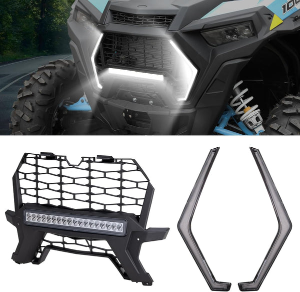 Front Grill Light & Fang Light for Polaris RZR XP 1000/XP4 1000/XP Turbo/XP4 Turbo 2019-2023, Replace OEM # 5455433-070, 2884053,2884871