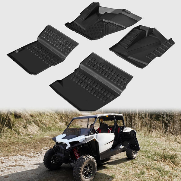 Floor Mats Fit for Polaris RZR XP 4 1000 24+, Black, 4PCS